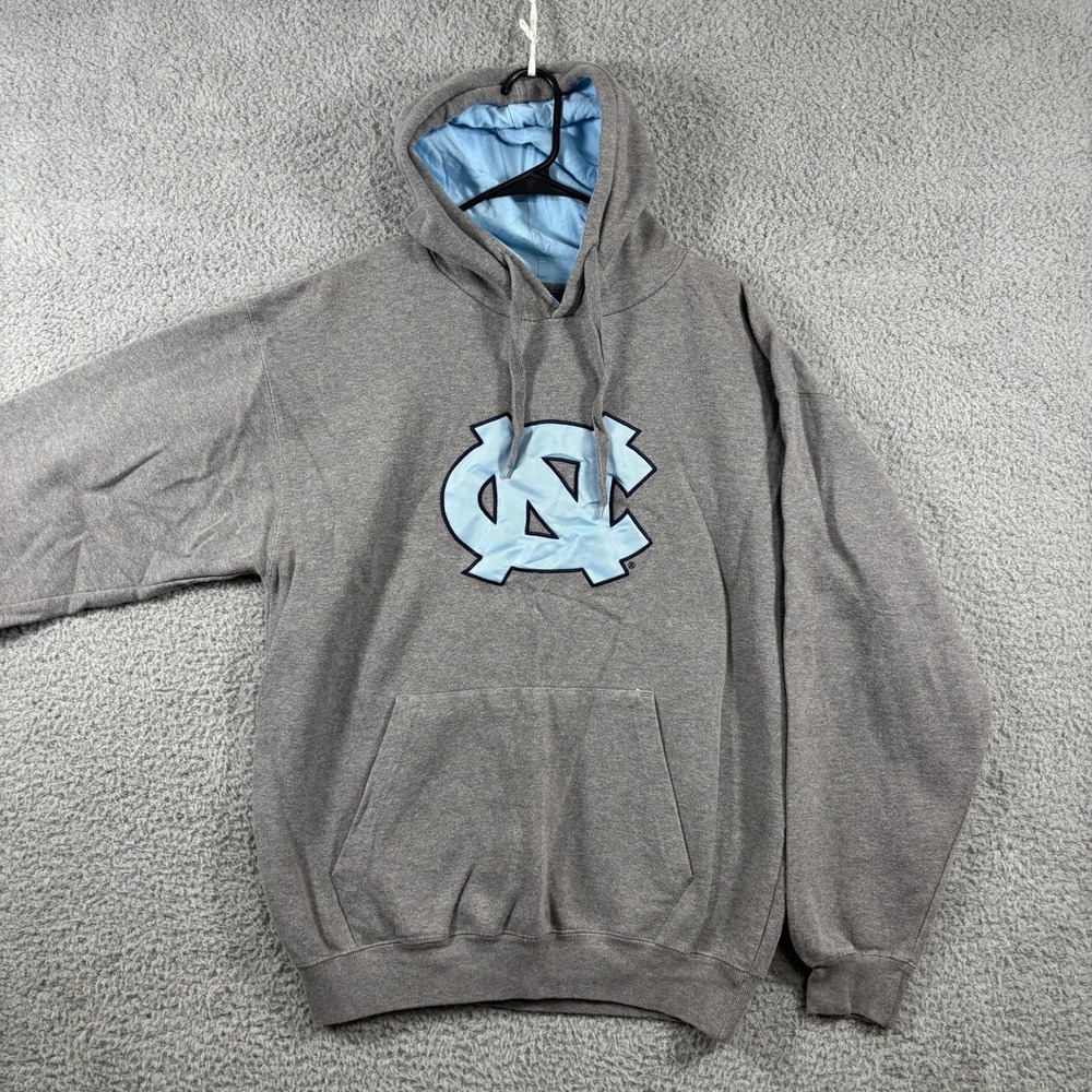 North Carolina Tar Heels Hoodie Mens XL Grey Blue Fleece Old Varsity Brand UNC